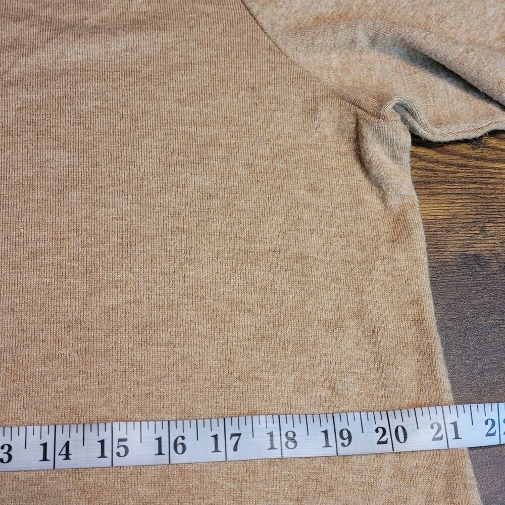 Susan Graver Tunic Top Size L Heathered Tan Soft Comfort Knit Button Back - Picture 6 of 8